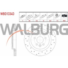 Walburg  S60 Iı Fren Diski Arka Havalı Performans Delikli 5 Bjn 302X22X63,6X40,8 30736316