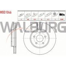 Walburg  Ford Mondeo Iıı 1.6i 16V 2000-2007 Fren Diski Ön Havalı 5 Bjn 300X24X63,5X47,1 43512 05040