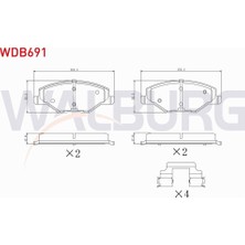 Walburg  Skoda Fabıa Iı 1.2 06-15 / 1.2 Tsı 06-15 / 1.4 06-15 / 1.6 06-15 Ön Fren Balatası 6RU698151A