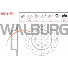 Walburg  Nıssan X-Traıl Fren Diski Arka Havalı Performans Delikli 5 Bjn 291,8X16X68X62 432068H700