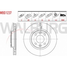 Walburg  Renault Symbol Iıı 1.5 Dcı 2012- Fren Diski Ön Havalı 4 Bjn 258X22X44X61 402063149R