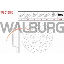 Walburg  Toyota Hı-Lux Fren Diski Ön Havalı Performans Delikli 5 Bjn 255X28X62X58,6 43512-0K030