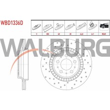 Walburg  Volvo XC90 I 3.2i 2002-2014 Fren Diski Arka Havalı Performans Delikli 5 Bjn 308X20X68X64,8 824249265