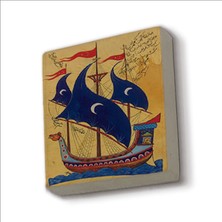 Sadrazam Osmanlı Yelkenlisi Minyatür Baskılı Doğaltaş  MAGNET(KRT-120)