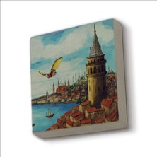 Sadrazam Galata Kulesi Hezarfen Ahmet Çelebi’nin Uçuşu Baskılı Doğaltaş  MAGNET(KRT-025)