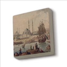 Sadrazam Eminönü Yeni Camii (Çizim, Osmanlı Dönemi) Baskılı Doğaltaş  MAGNET(KRT-040)