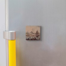 Sadrazam Eminönü Yeni Camii (Çizim, Osmanlı Dönemi) Baskılı Doğaltaş  MAGNET(KRT-040)