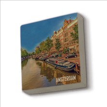 Sadrazam Amsterdam Görseli Baskılı Doğaltaş  MAGNET(KRG-015)