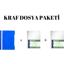 Kraf Telli Dosya Mavi 50'li + 2 Paket Kraf Poşet Dosya A4 100'LÜ