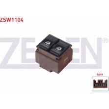 Zegen Fıat Dogan Slx 1993 - 2002 Cam Açma Anahtarı Çiftli 6 Pin Yeşil Işık 90811400