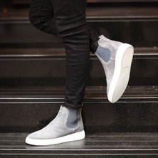 Sail Lakers - Gri Süet Deri Eva Taban Unisex Chelsea Bot