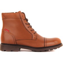 Sail Lakers - Taba Deri Fermuarlı Erkek Bot