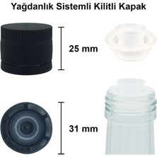 Afracam 31 Pp / 31 mm Kilitli Siyah Sızdırmaz Plastik Yağdanlık Kapak 25 Adet /