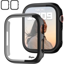 Bagies Apple Watch Seri 8 41 mm Ekran ve Kasa Koruyucu Gard Kasa Siyah