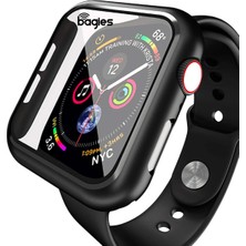 Bagies Apple Watch Seri 8 41 mm Ekran ve Kasa Koruyucu Gard Kasa Siyah