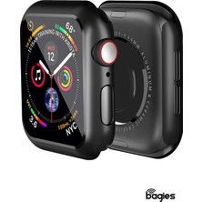 Bagies Apple Watch Seri 8 41 mm Ekran ve Kasa Koruyucu Gard Kasa Siyah