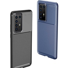 Kip GSM Huawei P40 Pro Kılıf Karbon Desenli Yüksek Kalite Negro Silikon Kapak