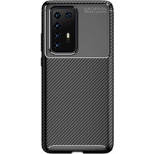 Kip GSM Huawei P40 Pro Kılıf Karbon Desenli Yüksek Kalite Negro Silikon Kapak