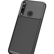 Kip GSM Huawei P40 Lite E Kılıf Karbon Desenli Yüksek Kalite Negro Silikon Kapak