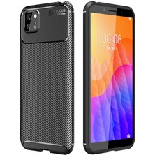 Kip GSM Huawei Y5P Kılıf Karbon Desenli Yüksek Kalite Negro Silikon Kapak