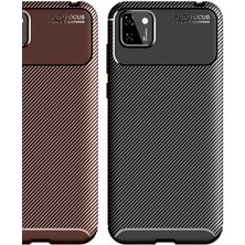 Kip GSM Huawei Y5P Kılıf Karbon Desenli Yüksek Kalite Negro Silikon Kapak