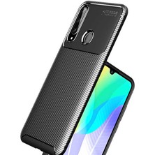 Kip GSM Huawei Y6P Kılıf Karbon Desenli Yüksek Kalite Negro Silikon Kapak