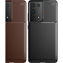 Kip GSM Galaxy S21 Ultra Kılıf Karbon Desenli Yüksek Kalite Negro Silikon Kapak