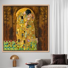 Kayra Export 1 Parça Naturel Çerçeveli Kanvas Tablo, Gustav Klimt Duvar Dekoru, Oil Kanvas Poster,