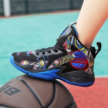 Sell Global BH01HA8768 Erkek Basketbol Ayakkabısı - Siyah / Mavi (Yurt Dışından)