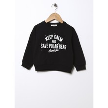 Mammaramma Baskılı Bebek Siyah Sweatshirt 22FWB-47