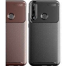 Kip GSM Huawei Y6P Kılıf Karbon Desenli Yüksek Kalite Negro Silikon Kapak