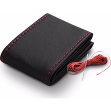 Kado Group Kia Sorento 2002-2009 Uyumlu Deri Direksiyon Kılıfı, Dikmeli Kırmızı Dikişli