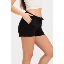 Rich Kadın Siyah Şort Mini Spor Şort