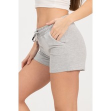 Rich Kadın Gri Melanj Şort Mini Spor Şort