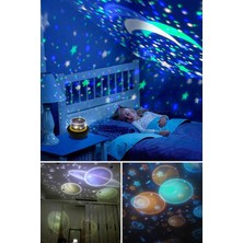 Technojet Renkli Dönebilen Star Master Gece Lambası 11 cm LED Plastik Çocuk Odası İçin Hediyelik