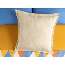 English Home Unique Trine Kabartma Jakar Tekli Yastık Kılıfı 70 x 70 Cm Krem