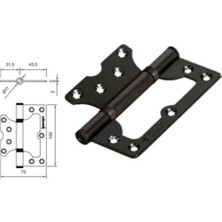 Sofuoğlu Kelebek Yönsüz Menteşe 10CM (Boyalı) Mat Siyah 2mm