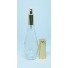 Dbyol Boş Parfüm Şişesi 70 ml (4 Adet) (TEKRAR DOLDURULABİLİR) Boş Ampul Şişe Sarı Metal Valf ve Kapak