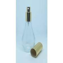 Dbyol Boş Parfüm Şişesi 70 ml (4 Adet) (TEKRAR DOLDURULABİLİR) Boş Ampul Şişe Sarı Metal Valf ve Kapak
