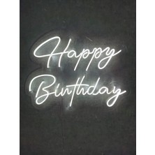 Dekoraven Happy Birthday Doğum Günü Neon Yazı Tabela Dekoratif Işık Organizasyon Arka Plan Aydınlatma Neon