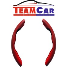 Team Car Oto Direksiyon Kaydırmaz Spor Kapak Kırmızı Tüm Araçlara Uyumlu