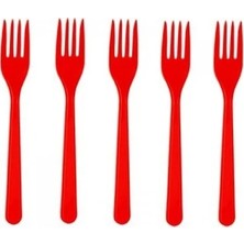 Çıtı Pıtı Store Plastik Çatal Kırmızı 25 Li