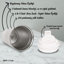 Thermohis Çift Katman El Yakmaz Vakumlu 500ML Beyaz Ergonomik 304 Paslanmaz Çelik Sızdırmaz Termos Bardak