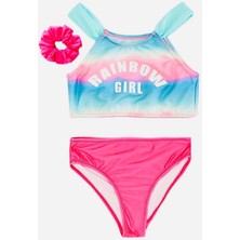 Degrade Baskılı Kız Çocuk Bikini Takım