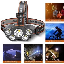 Yopigo Taka Riko 150W Ultra Güçlü LED Şarjlı 5 LED 5x Cree LED Kafa Feneri Avcı Feneri Balıkçı Kamp Feneri