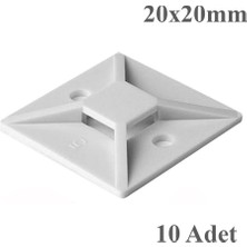 BK Teknoloji 10 Adet 20X20 mm Yapışkanlı Kare Kroşe