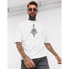 Ghedto Skullcracked Oversize Tshirt Beyaz