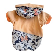 Kemique Minnie Pink Sweatshirt Kapşonlu Kedi Kıyafeti Kedi Sweatshirt