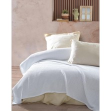 Reyo Home Çift Kişilik Waffle Pike Örtü Beyaz