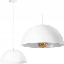 Riolight  Modern Beyaz Içi Beyaz 1XE27 Duylu Tekli Metal Sarkıt Avize ÇAP:30CM